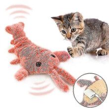 Homard électrique interactif souple pour chat - Peluche réaliste et animée pour animaux d'intérieur