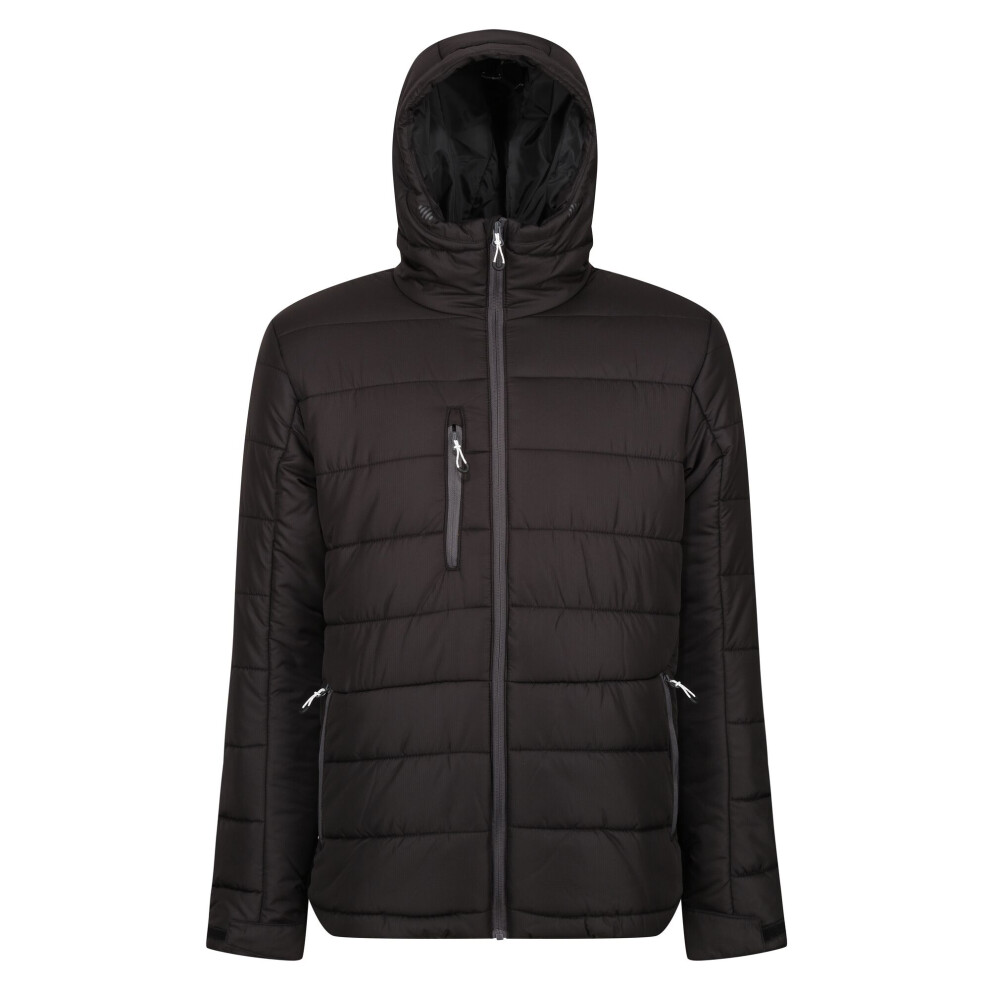 Regatta Mens Navigate Thermal Padded Jacket (Black/Seal Grey) - Size Medium - Image 3