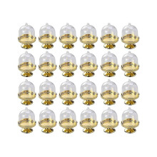 Gouden mini-cakestandaard - mini-cakevorm met standaard en deksel, 24 individuele cupcakes.