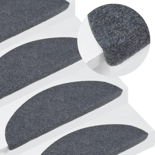 Tappetini autoadesivi per scale, 15 pezzi, 65x26 cm, grigi.