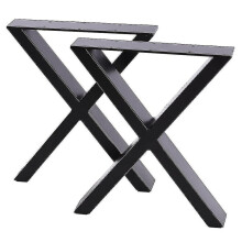 Ensemble de 2 pieds de table en acier en forme de X