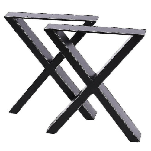 Ensemble de 2 pieds de table en acier en forme de X