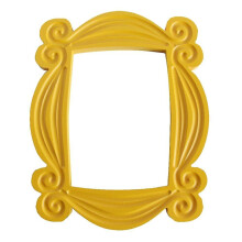 Cadre photo Monica fait main en bois jaune, objet de collection pour la décoration intérieure, cadeau