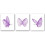 Ensemble de 3 affiches murales papillon - Papillon violet 1