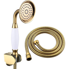 Soffione doccia in ottone, doccetta a mano ad alta pressione, doccetta a mano da 1/2 pollice color oro