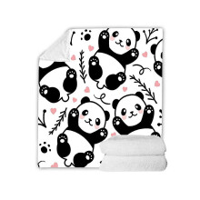 Couverture Panda en peluche polaire sherpa, cadeau panda pour filles, douce et chaude, couverture en