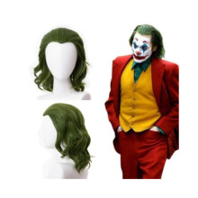 Joker Cosplay Pruik Arthur Fleck Joker Pruik Krullend Groen Synthetisch Haar Horror Enge Clown Cosplay