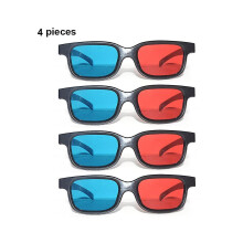 Universele zwarte montuur rood blauw cyaan anaglyph 3D-bril 0,2 mm voor LED-projector, film, game en