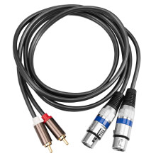 Câble audio Hi-Fi 2 RCA mâle vers XLR 3 broches femelle pour console de mixage et amplificateur, double