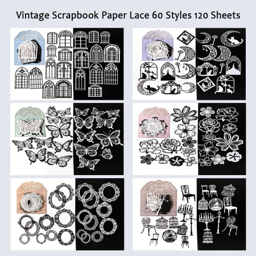 Black and White Scrapbook Paper Cutouts 120 Pieces 1