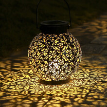 Solar Lantern, Led Outdoor Lantern Light, Ip44 Waterproof, Cordless Rechargeable Compatible With Garden