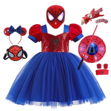 Déguisements Spiderman : robe tutu à paillettes en résille, idéale pour les filles, les anniversaires
