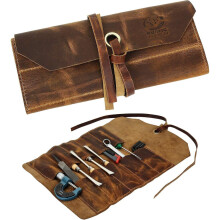 Pochette enroulable en cuir pour outils - Étui pour clés/ciseaux en cuir de Rustic Town