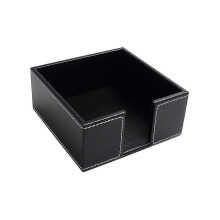 Porte-serviettes carré en similicuir noir, boîte à mouchoirs, distributeur de serviettes, présentoir