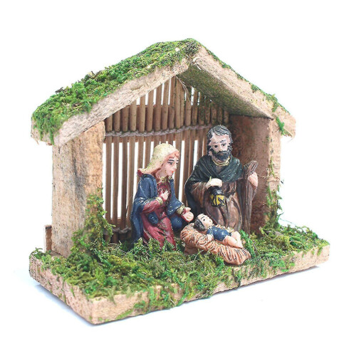 Stallkrubba Träjubel Julprydnad Traditionell Julscen Jul Kb