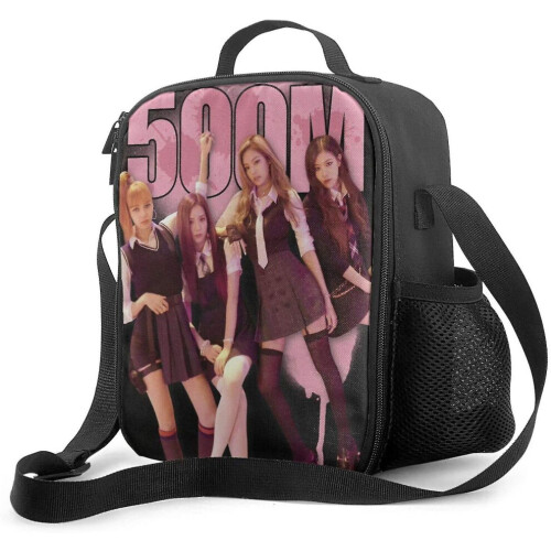 Kpop Blackpink matlåda med vadderad isolerad foder lunchväska termisk kylväska