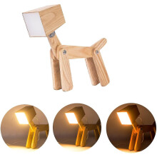 Modern Design Wooden Desk Lamp Led Animals Dog Lamp Dimmer Table Lamp Lighting