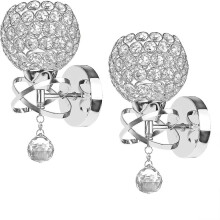 Applique murale suspendue en cristal de style moderne pour chambre ou salon, douille E14, lot de 2