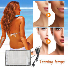 Solarium-Lampe, tragbare Bräunungslampe, 45 W, 196 LEDs, Komplettes blaues Bräunungsgerät für Gesicht