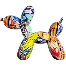 Grande sculpture de chien en ballon par Jeff Koons, statues artisanales en résine, sculptures de chiens