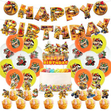 Kit de décoration pour fête d'anniversaire d'enfant sur le thème de Bowser Koopa (Super Mario Bros)