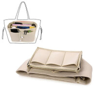 (As show, One size) Handbag organizer for women, felt bag organizer Tote organizer Handbag folder Bag in bag organizer with zipper pocket