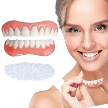2022new 2 Sets Of Dentures, Upper And Lower Jaw Dentures, Natural And Comfortable, Protect The Teeth,