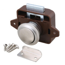 Loquet de placard à bouton-poussoir pour camping-car, caravane, camping-car, marron argenté