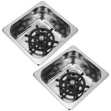 2x Lavabicchieri, Lavabicchieri automatico in acciaio inox, Risciacquatore per bicchieri, Risciacquatore