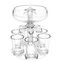 Distributeur de boissons (1 unité) en acrylique incassable de qualité alimentaire, 6 doses, avec gobelets