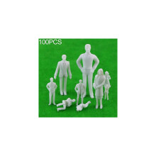 100 figurines architecturales blanches non peintes (personnages) à l'échelle 1:300