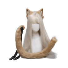 10 cm nepbonten kattenoortjes haarclip, pluizige kattenstaart van 80 cm, kostuumset voor feestjes en