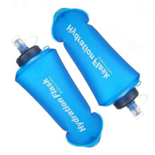 Lot de 2 gourdes souples et pliables de 500 ml, idéales pour la course à pied, la randonnée, le vélo