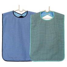 2 Pack Adult Bibs For Eating Adjustable Strap Washable Reusable Waterproof Apron