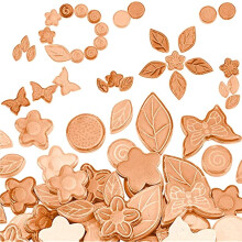 Porcelain Mosaic Tiles Butterfly Flower Leaf Round 70 pcs