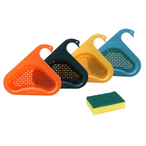 4 Pcs Kitchen Sink Drain Basket Swan Drain Rack, Kitchen Sink Strainer, Kitchen Triangular Sink Fil
