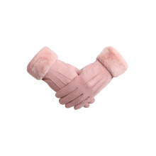Women's fleece-lined winter gloves for typing and skiing