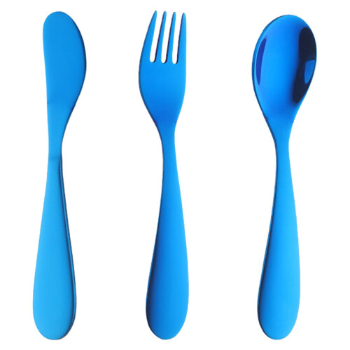 Kids Stainless Steel Cutlery Set Fork Spoon 3-Pc