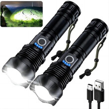 Rechargeable LED Flashlight 990K Lumens 5-Mode 2-Pack