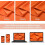 Orange Blackout Curtains 52x63 in 2 Panels Back Tab Rod 5