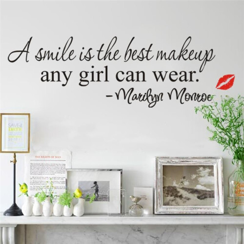 (Style 3)Marilyn Monroe Lipstick Wall Sticker Static Resistant Features Supplies Spaces 1