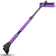 Snow Brush and Ice Scraper 44 inch Extendable Purple