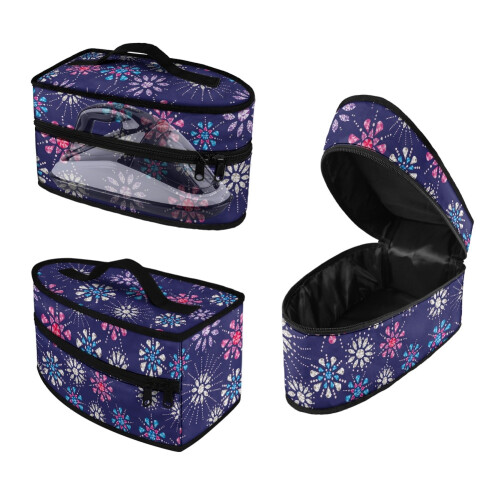 Garment Steamer Storage Bag Floral Pattern Deep Blue
