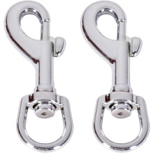 Heavy Duty Flag Swivel Snap Clips Silver 2-Pack