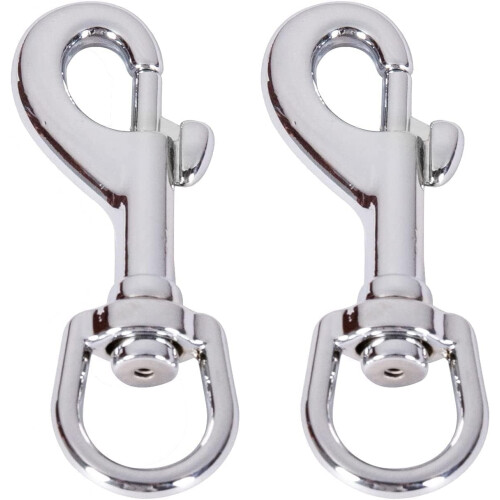 Heavy Duty Flag Swivel Snap Clips Silver 2-Pack