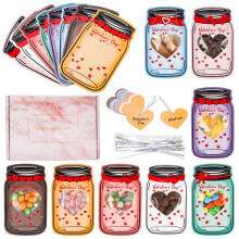 Christmas Gift Cards with Heart-Shaped Plastic Stones,