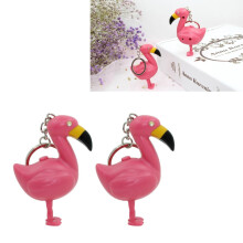 Pink Flamingo LED Keychain Set 2 pcs