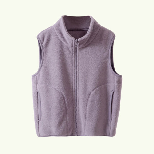 Fleece Vest for Kids 1-15 Years Sleeveless Solid Outerwear