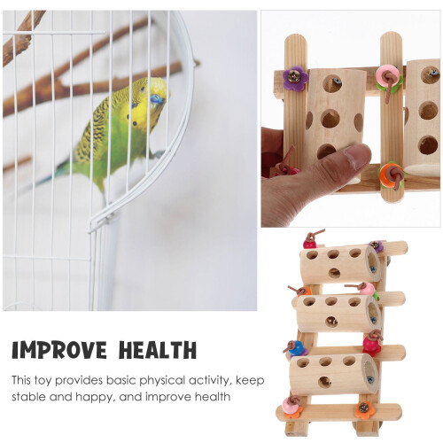 Parakeet Foraging Feeder Wooden Toy 1 Pack 2