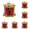 Red Glitter Mini Drum Christmas Decorations 10 Pack 1